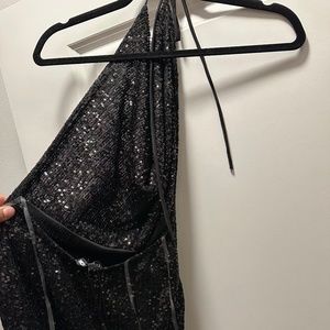 Halter dress with slits